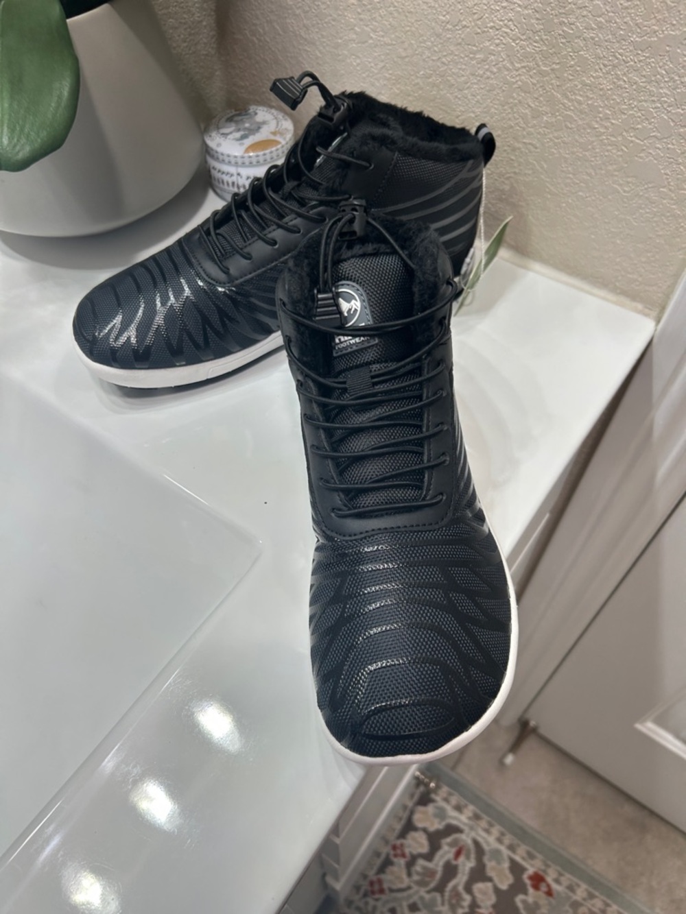Unisex Black Hike footwear High-Top boots